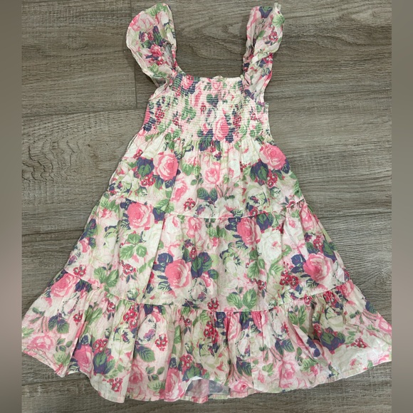 LoveShackFancy Floral Kids Dress - Pink and Green 3-4 years - Picture 2 of 3